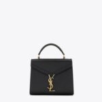 CASSANDRA MINI TOP HANDLE BAG IN GRAIN DE POUDRE EMBOSSED LEATHER