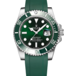 Rolex Submariner 126610LV Green Rubber Strap Black Dial 41mm Mens Watch