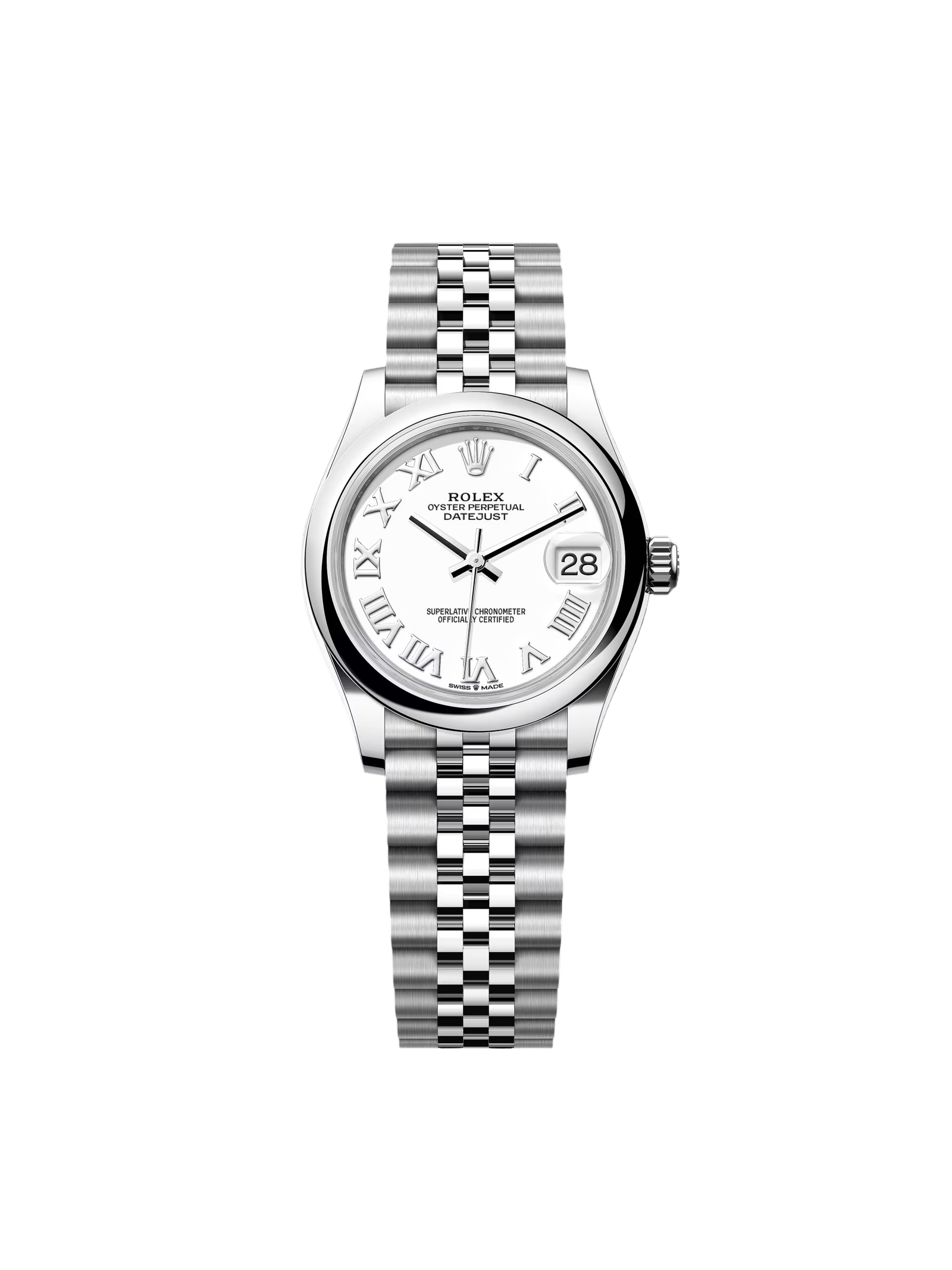 54a225a95fd7ca495225c0b686bc4e08cbc28ed0295e326ecf1b4929d496f833 Rolex Datejust m278240-0003/0004 31mm White Roman Domed Bezel Oyster Oystersteel - Image 1