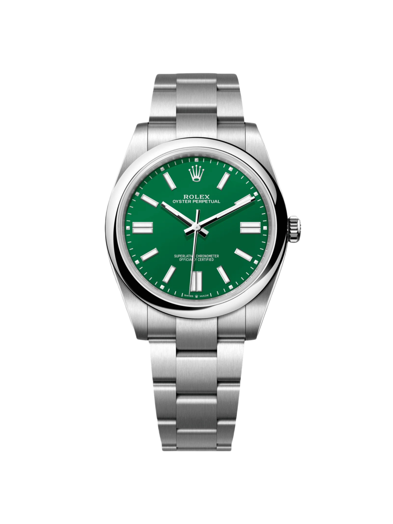 5984a5604c43362c70c8bcdd4015bbcd04731835c506cd4cbbf7dd94054bd4f2 Rolex Oyster Perpetual 41mm 124300-0005 Green Index Dial & Smooth Bezel Oyster Bracelet Men¡¯s Watch - Image 1