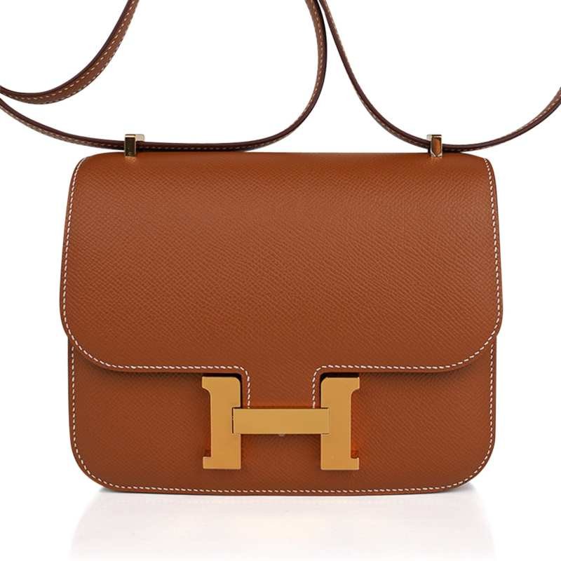 645697d9630af628b1203549a056502e Constance 18 Mini Bag Gold w/ Gold Hardware Epsom Leather - Image 1