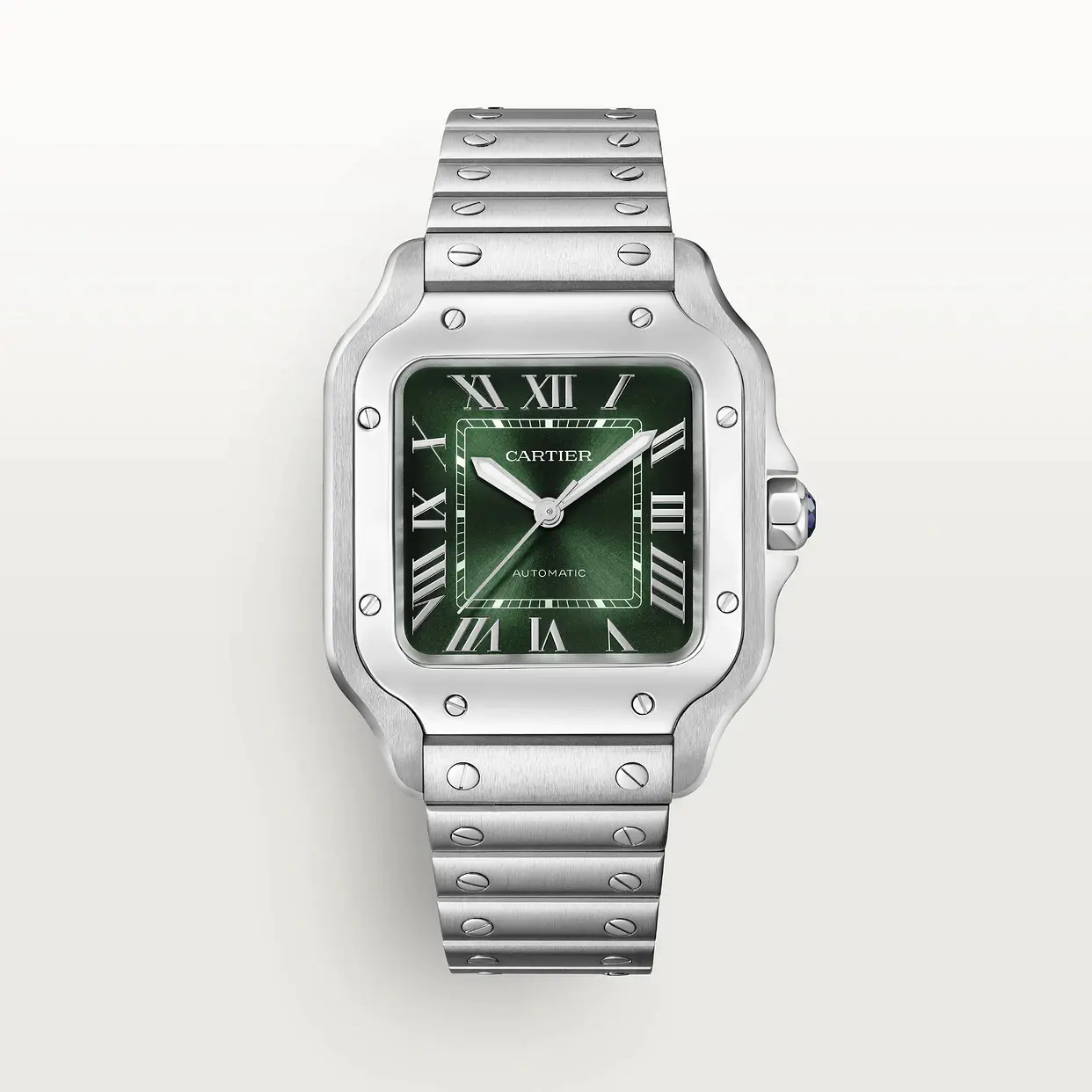685f16c6e07fb759398e79d2f88ec11a4ffe8c1ec06e89cbe356a933ad4f59ce Cartier Santos Medium Model Green WSSA0061 - Image 1