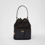 Re-Nylon and brushed leather bag