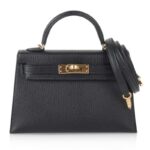 Kelly 20 Mini Kelly II Sellier Bag Black Chevre Gold Hardware Limited Edition