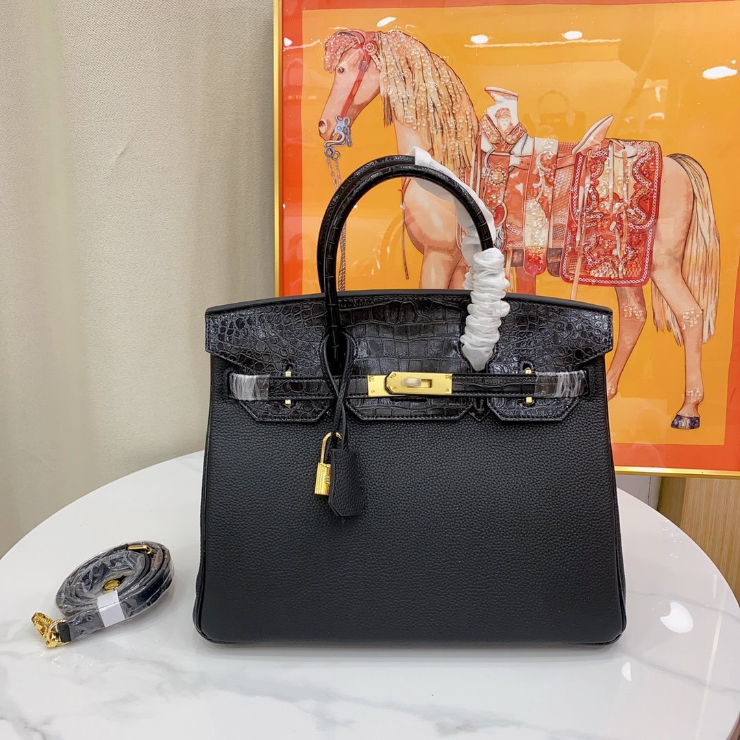 a60b8bf1a9c1beca22c5af5de1421e79-1 Herm¨¨s Togo Matte Alligator Birkin Touch 25/30 - Image 1