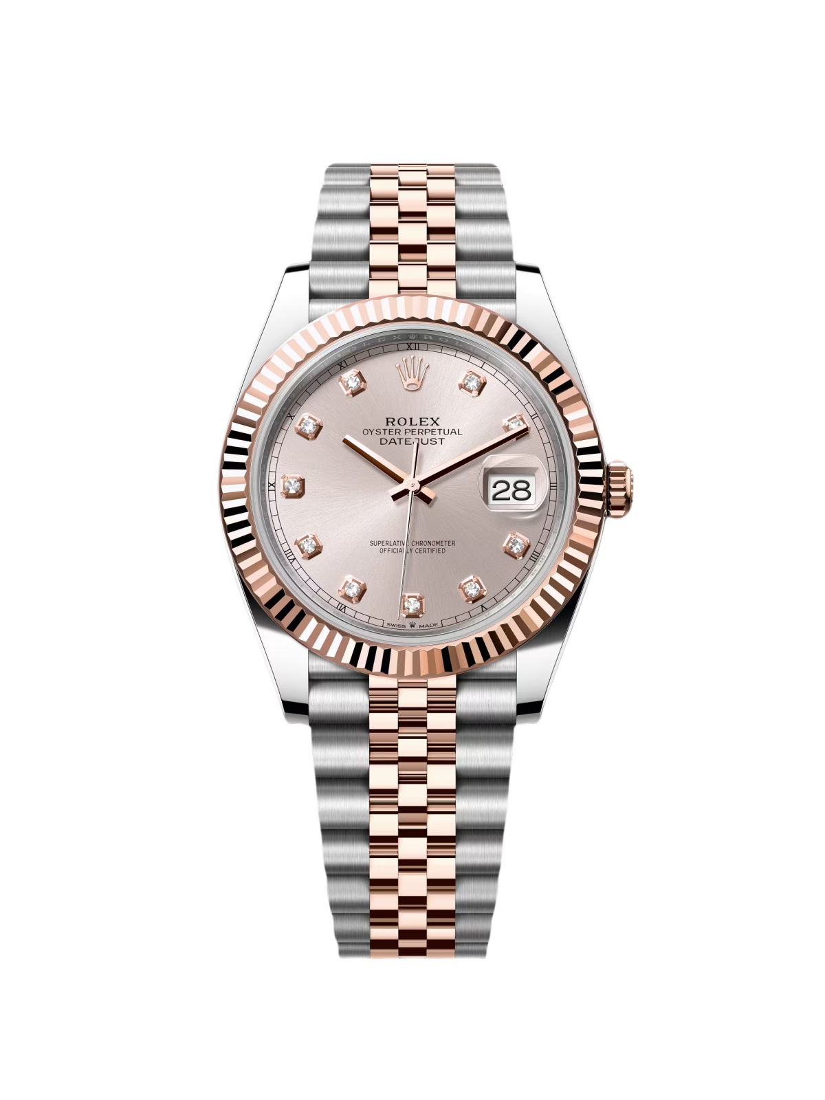 c2a1830b016493c4f11e4c497e0143f0c1a545b5d90ad6593c23df53579e6387 Rolex Datejust 41mm 126331 Sundust Diamond Jubilee Steel and Everose Gold Watch - Image 1