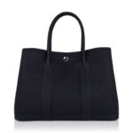 Garden Party 30 Bag Black Vache Country Leather with Palladium Hardware