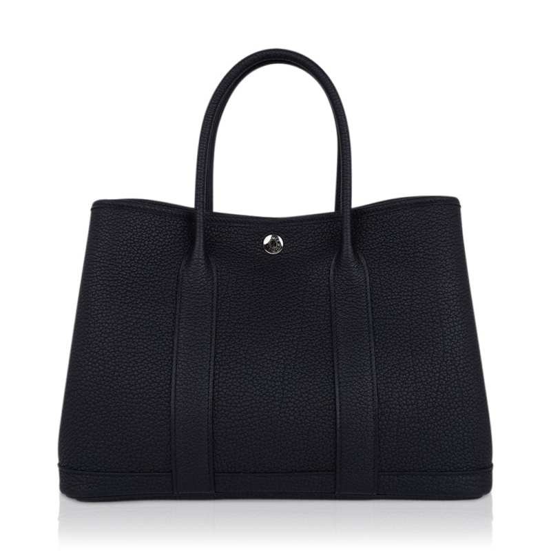 c904a045a45a8ff6a08513fe53abe308 Garden Party 30 Bag Black Vache Country Leather with Palladium Hardware - Image 1