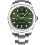 Rolex Oyster Perpetual Air-King 114200 Olive Green Index Dial 34mm Unisex Watch