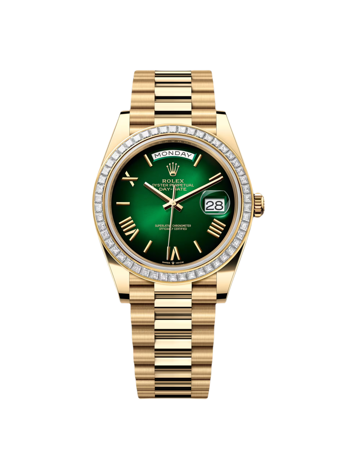 de5b82e199f4d270cb121247a03b931a6c120264d9ce4214059622118224ee76 Rolex Day-Date 40mm 228398TBR-0042 Green Ombr¨¦ Dial President Watch - Image 1