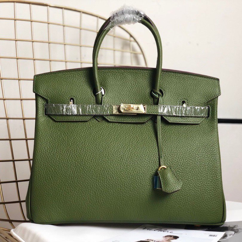 de662ecb3c48695a56ae4d941fe89147-1 Herm¨¨s Togo Birkin 25/30/35 Bottle Green Bag - Image 1
