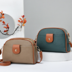 Simple Small Crossbody Bag, Women Double Zipper Shoulder Bag