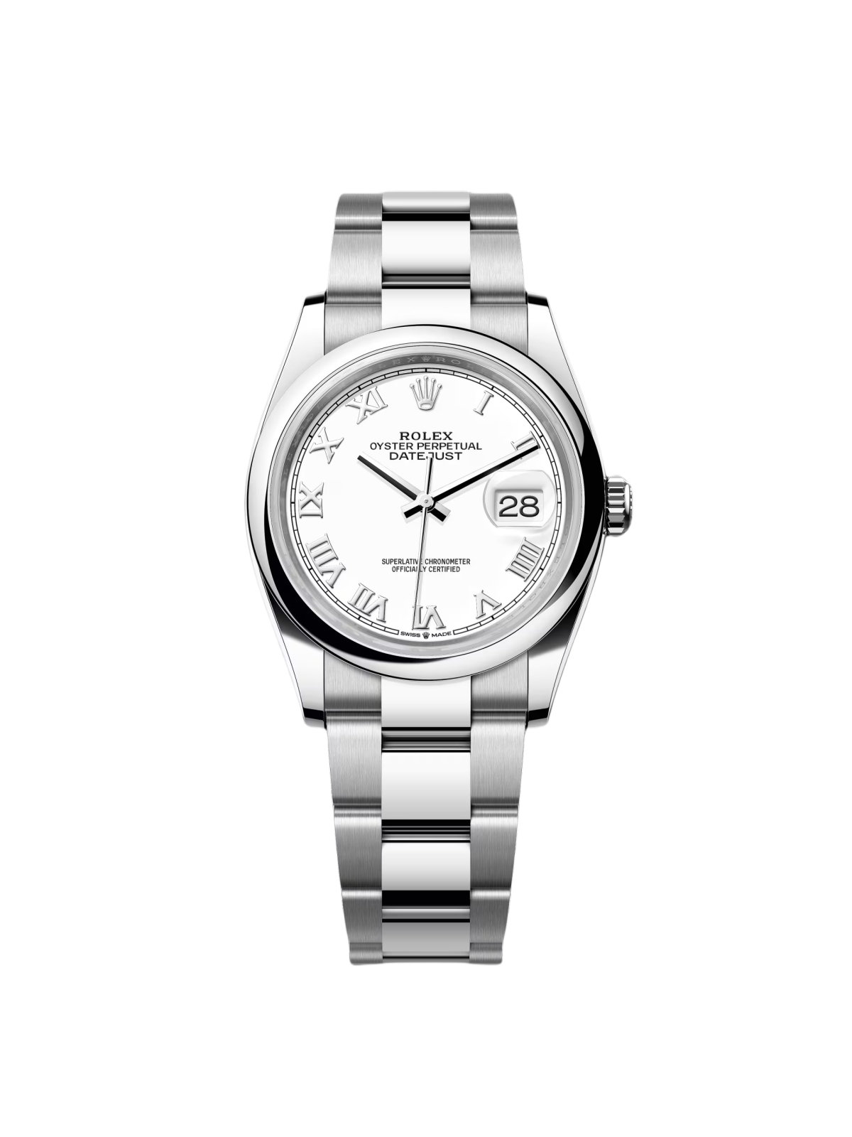 e32a3623ee13926b076fbdb6bd468f5ec5fc75b1d481b582e06957bc3f1a7972 Rolex Datejust 36mm 126200 Stainless Steel White Roman Dial Oyster - Image 1