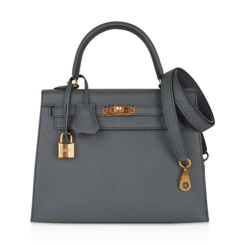 e4649087abe5b675c381486a1e04a4e3 Kelly Sellier 25 Bag Vert Amande Gold Hardware Epsom Leather - Image 1
