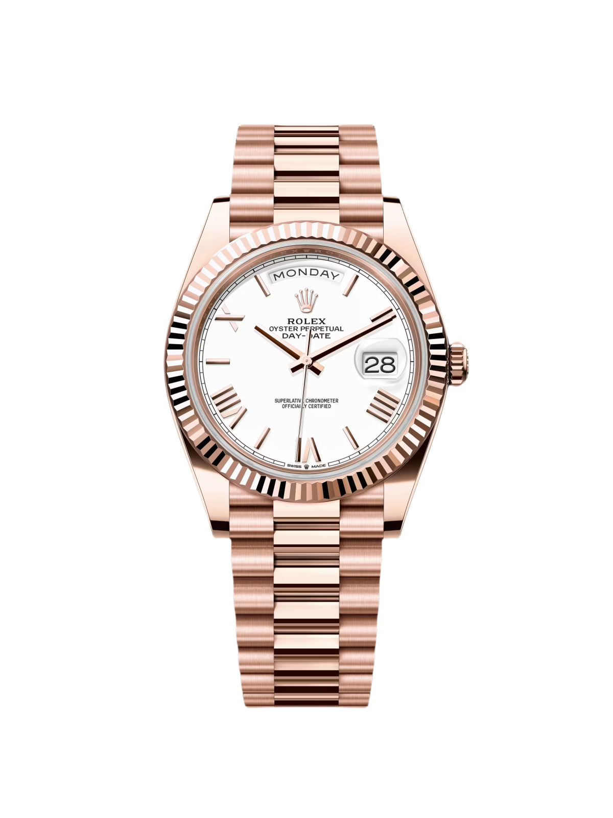 ec4379d3040b77e5e0953bd780e4ce588b653065e5fea44026120141001bd684 Rolex Day-Date ¡°President¡± 40mm Everose Gold White Roman Dial ¨C 228235 - Image 1