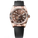 Rolex Sky-Dweller 42mm Rose Gold Chocolate Dial Oysterflex ¨C 336235