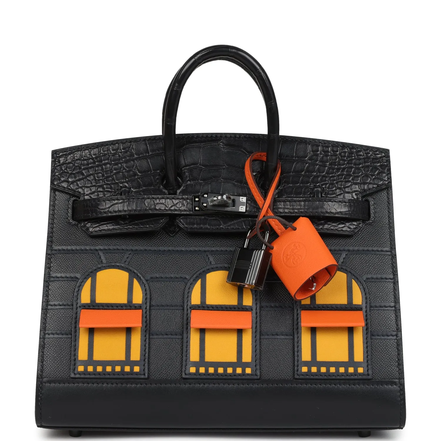 h-b-250528-2-mg-01-1 Herm¨¨s Midnight Faubourg Birkin Sellier 20/25 So Black Matte Alligator - Image 1